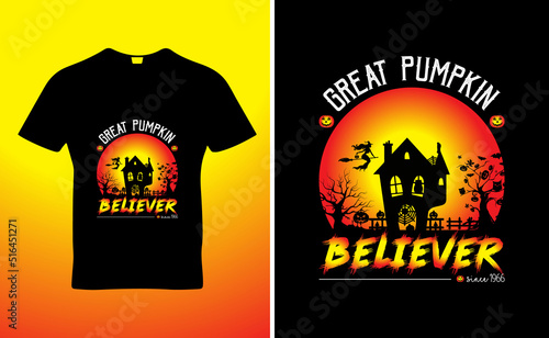 Great pumpkin believer since 1966 quote t-shirt template design vector