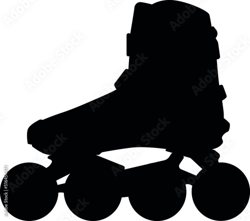 Inline skates, Roller Freeskate, Freestyle Slalom Rollerblad. realistic silhouette