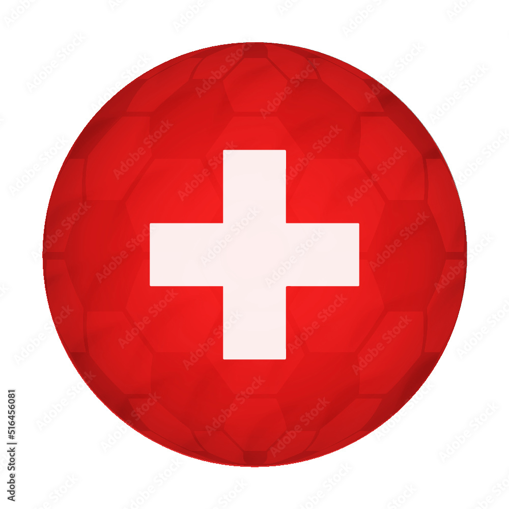 Football Soccer Ball with Switzerland Flag Qatar 2022 World Cup 