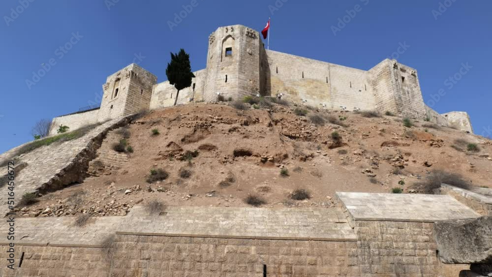 Gaziantep castle, Gaziantep Kalesi in the old town of Gaziantep, Turkey, it is a historical landmark popular for tourists. Gaziantep castle, Gaziantep Kalesi in the old town of Gaziantep, Turkey, it is a historical landmark popular for tourists.