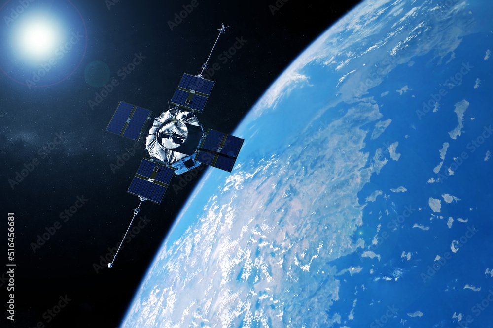 Space satellite, above the Earth. Elements of this image furnished by NASA Space satellite, above the Earth. Elements of this image furnished by NASA