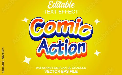 editable text effect comic action