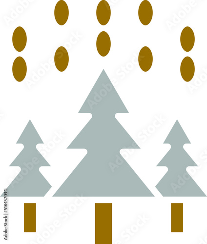 Vector Design Snow Forest Icon Style