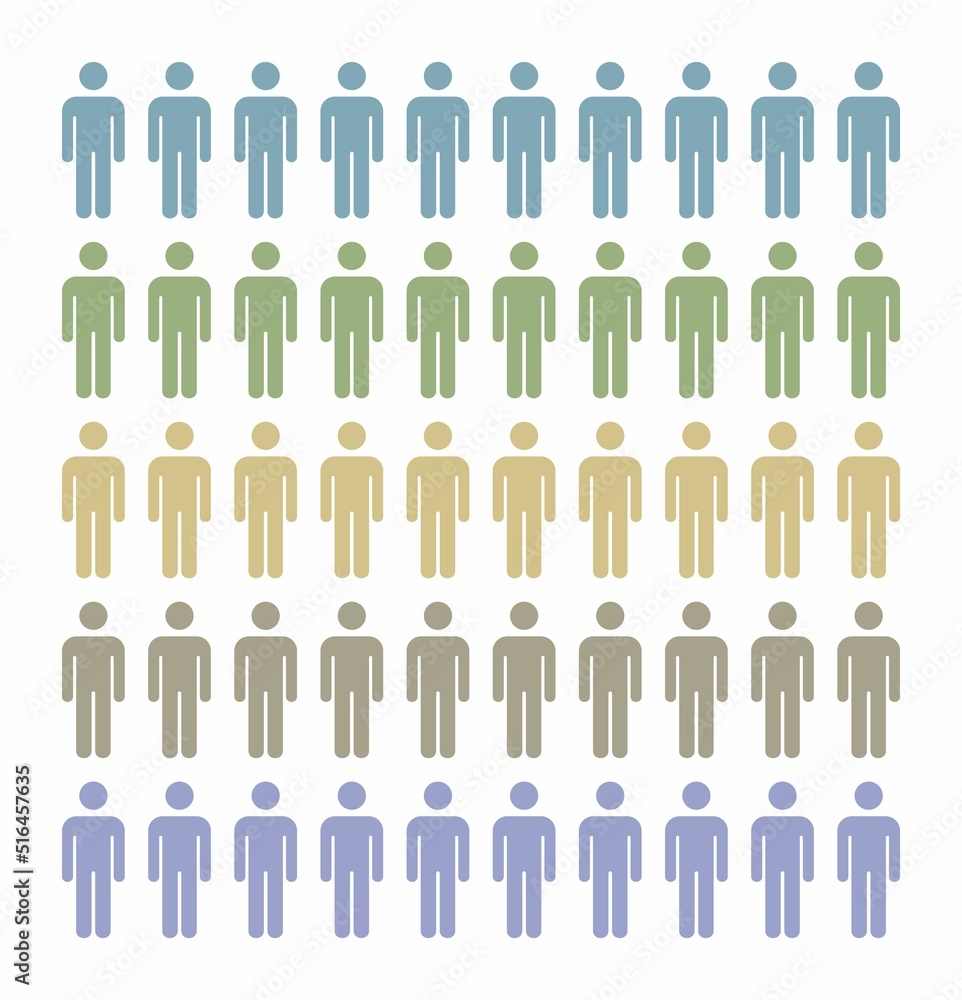 group of people vector illustration,man icon with different colors. group of people vector illustration,man icon with different colors.