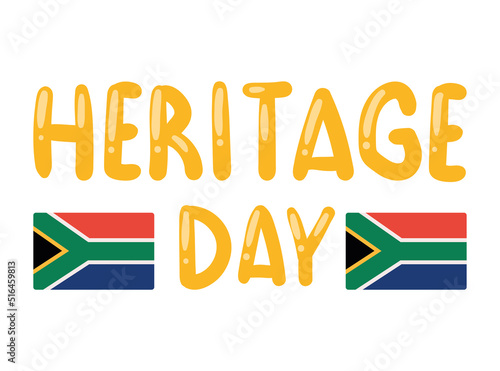 heritage day lettering and flags