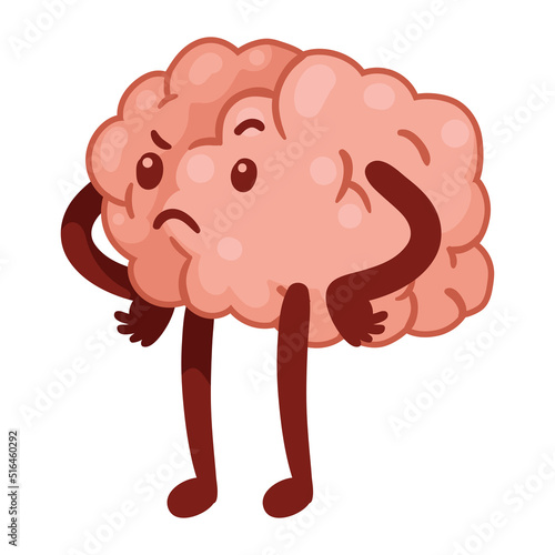 angry brain comic character