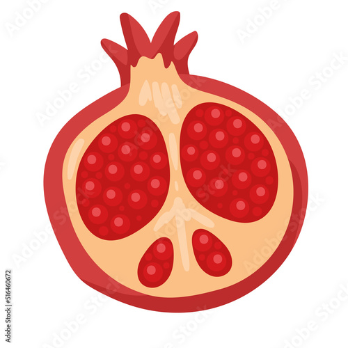 fresh half pomegranate fruit