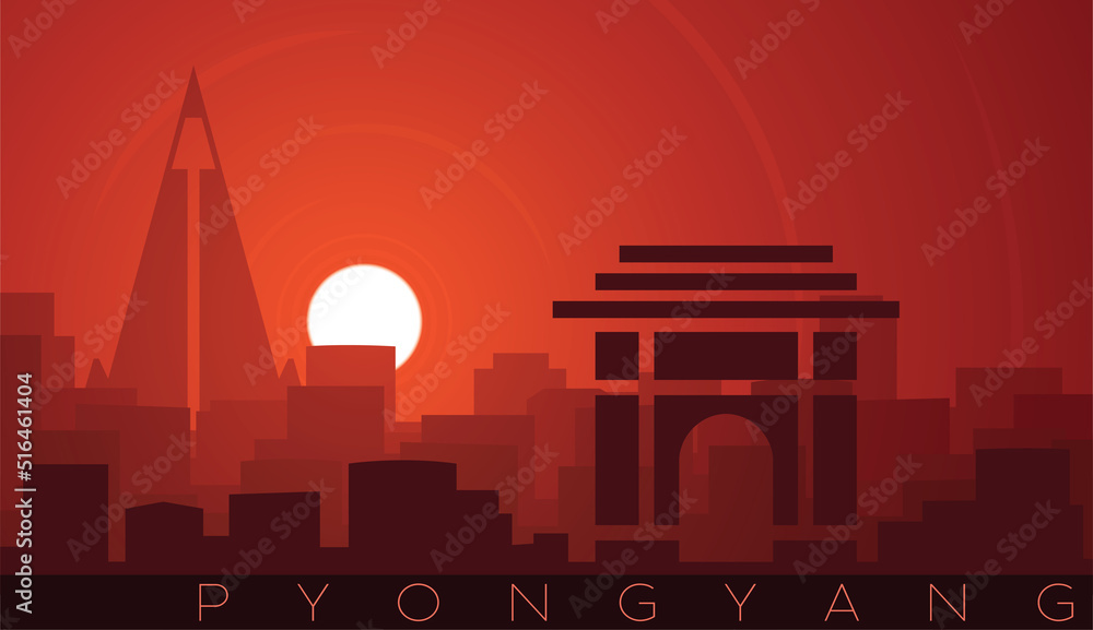 Pyongyang Low Sun Skyline Scene