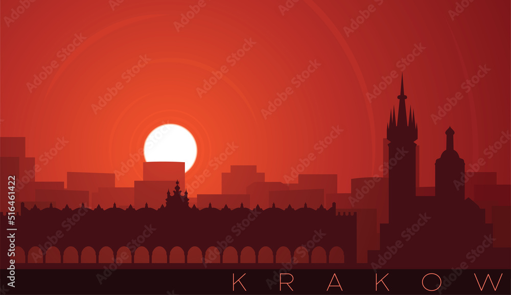 Krakow Low Sun Skyline Scene