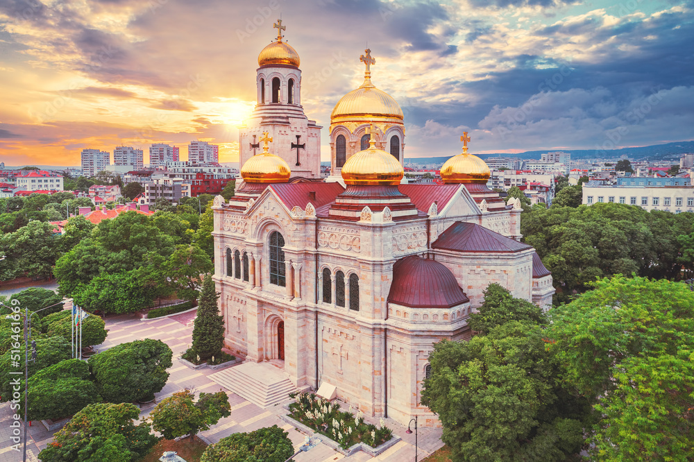 The Cathedral of the Assumption in Varna, Aerial view. Bulgaria