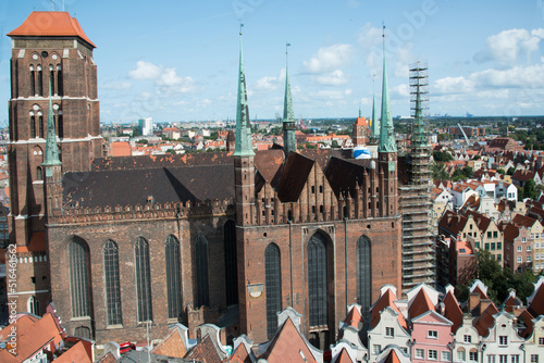 Aerial view of cathedral at Gdansk. Poland