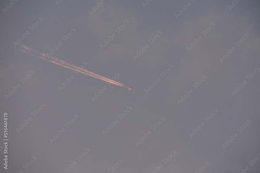 Commercial Plane During Sunset 