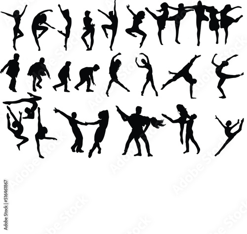 Dancing and activity silhouette collection