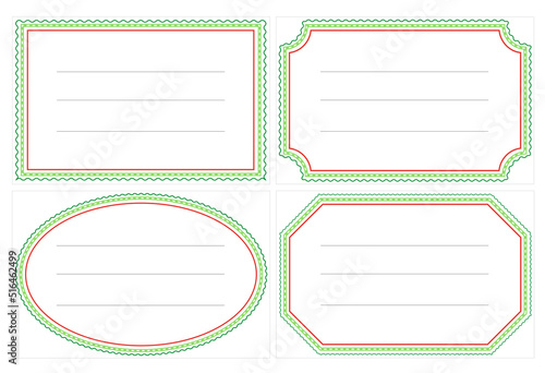 Papier Etiketten Set /Sammlung für Schule, Büro und Küche,
Vektor Illustration isoliert auf weißem Hintergrund
