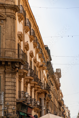 streets of the city of palermo sicily italy in summer