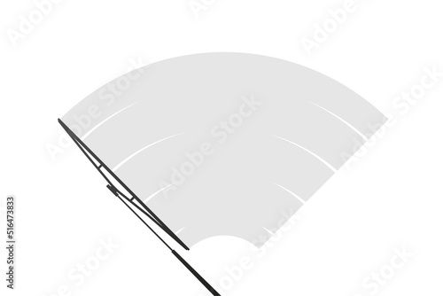 Car windscreen wiper glass, wiper cleans the windshield on blue background. Flat design. Vector illustration.