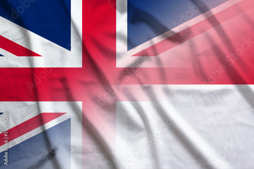 Canvas Print England and Singapore state flag international negotiation SGP GBR