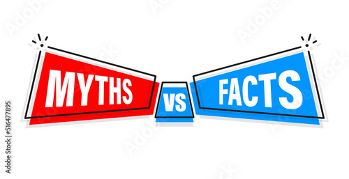Facts and myths bubble isolated on white background Fototapet