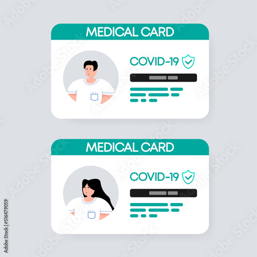 Medical insurance card. Health passport, health care policy.