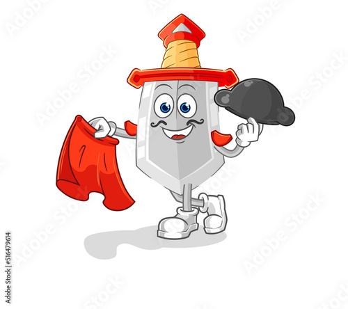 sword matador with red cloth illustration. character vector