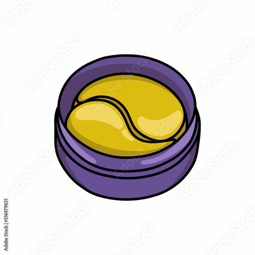 cosmetic under eye patches doodle icon, vector color line illustration