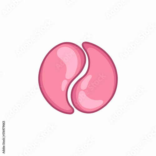 cosmetic under eye patches doodle icon, vector color line illustration