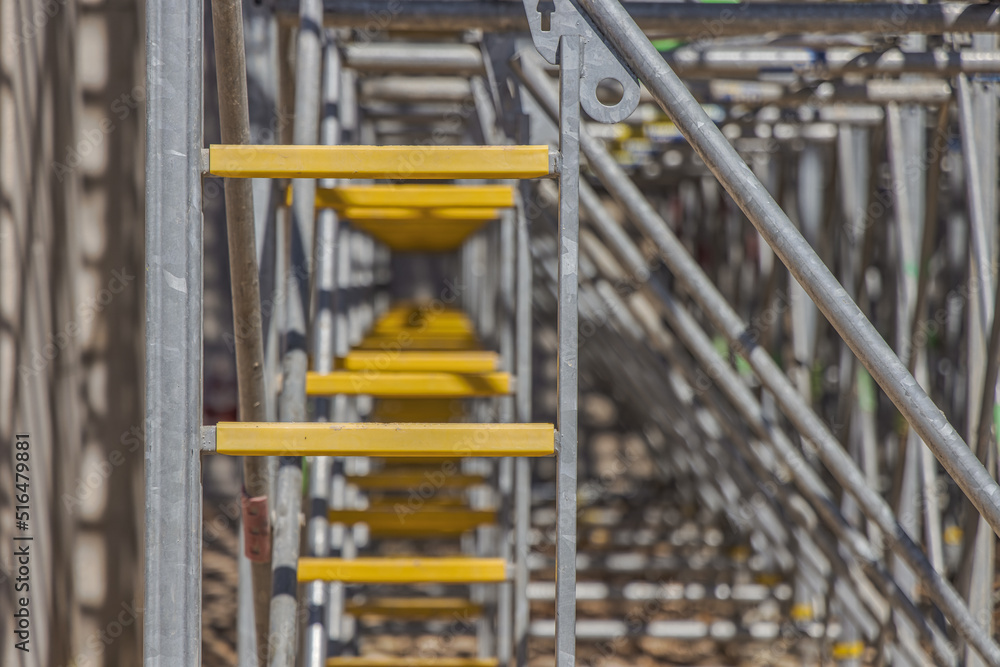 Steel metal scaffolding support structures for bridge construction Steel metal scaffolding support structures for bridge construction