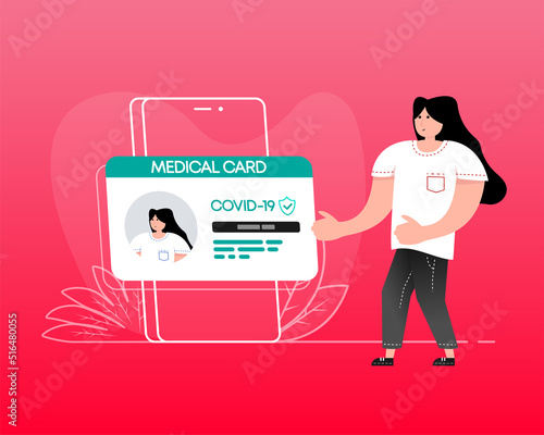 Medical insurance card. Health passport, health care policy.