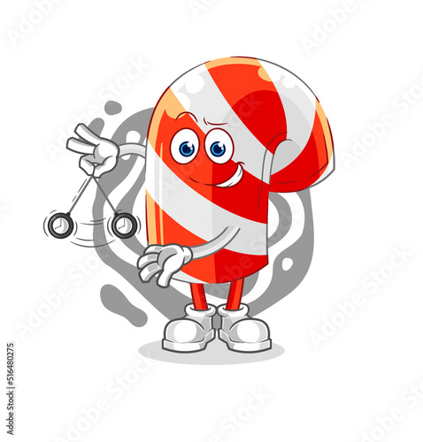 candy cane hypnotizing cartoon. cartoon mascot vector