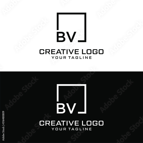 Creative letter bv logo design vektor