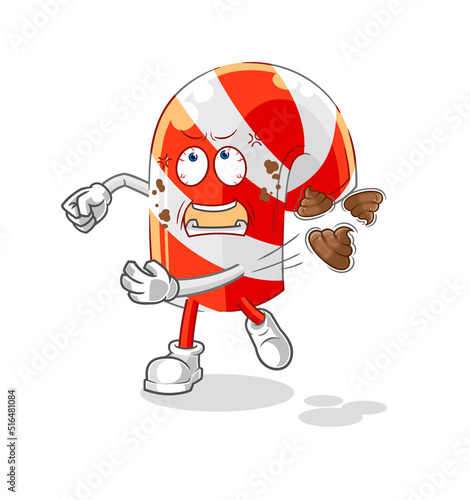 candy cane throwing shit vector