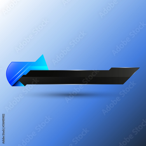 Glossy blue lower third breaking news banner for live video broadcast