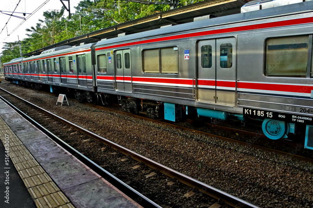 The atmosphere of the Pal Merah train station. Jakarta, Indonesia

