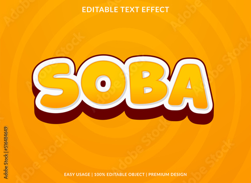 soba editable text effect template with abstract style use for business logo and brand