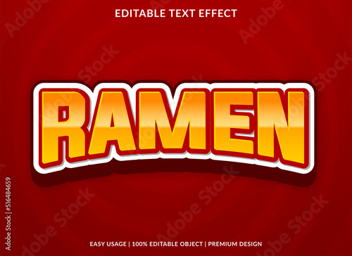 ramen editable text effect template with abstract style use for business logo and brand