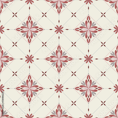In this seamless pattern, charming flowers and framed in ellipses. Decorated and arranged small flowers around beautifully on the background.
