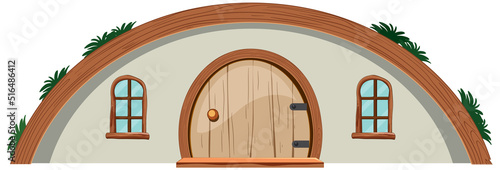 Hobbit house isolated on white background