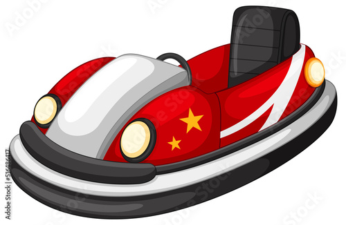 Cartoon bumper car on white background