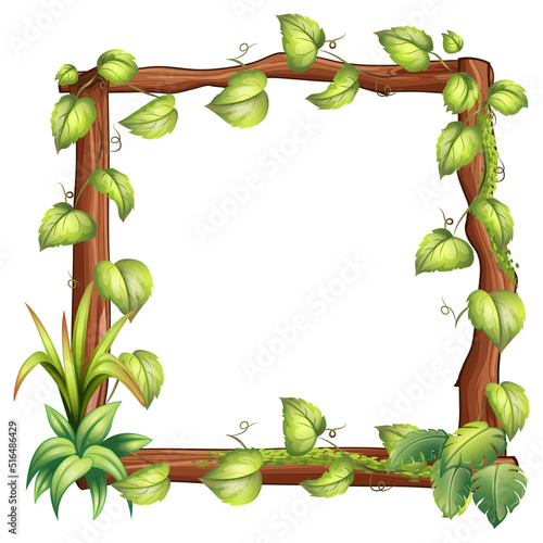 Frame of liana branches and leaves