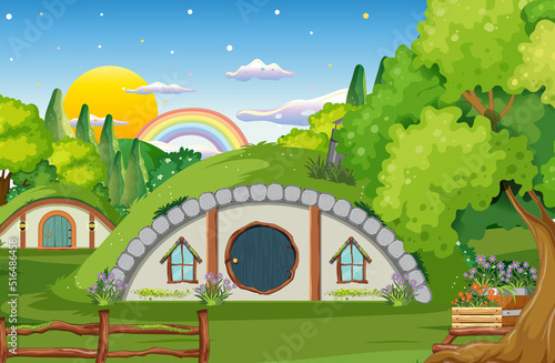 Forest fantasy enchanted forest background scene