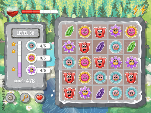 A game background template with elements