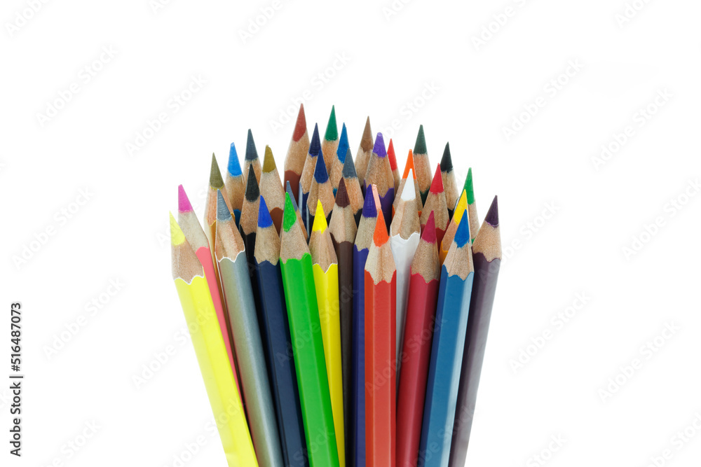 colored pencils isolated on white background. colored pencils isolated on white background.