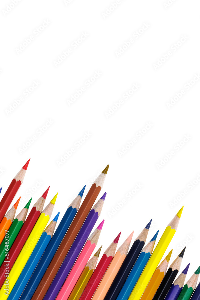 colored pencils isolated on white background. colored pencils isolated on white background.