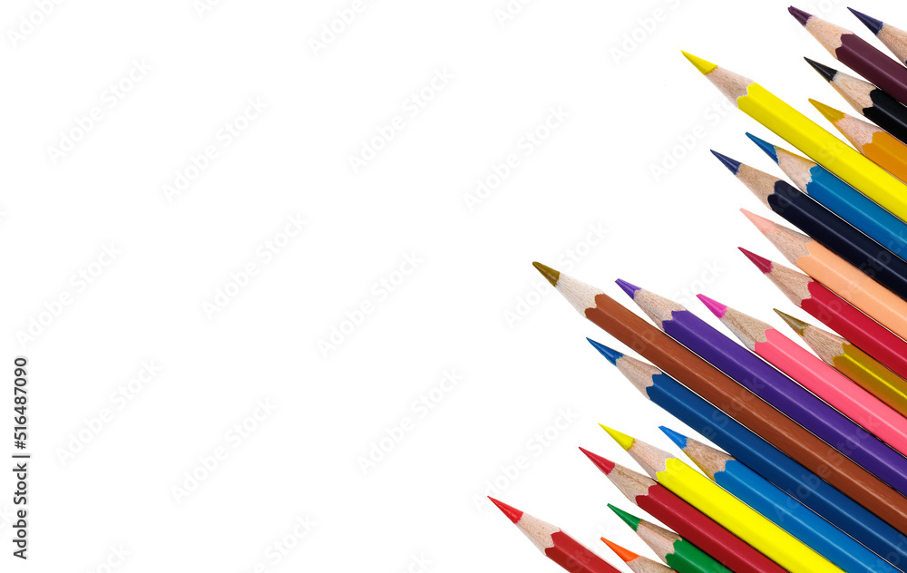 colored pencils isolated on white background. colored pencils isolated on white background.