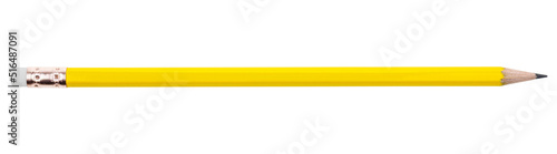 Yellow pencil isolate on white backgroung with clipping path.