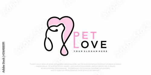 love dog logo design vector