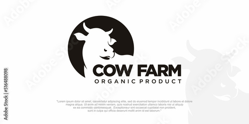 Vector of a cow head design on white background. Farm Animal.