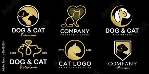 pet care icon set logo design for pet shop,pet home and veterinary logo