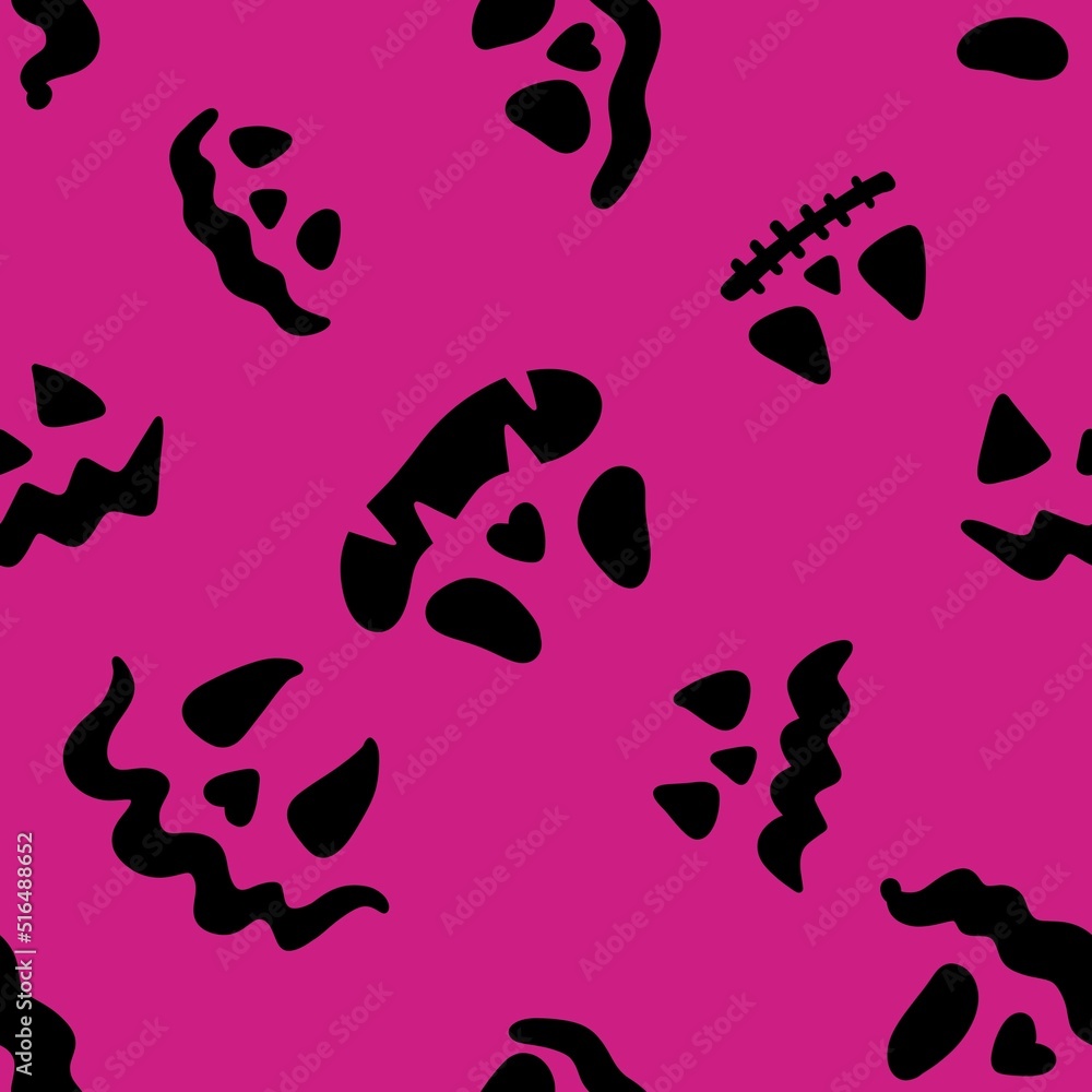 Halloween seamless spooky faces pattern for clothes print and wrapping paper and kids notebooks and accessories Halloween seamless spooky faces pattern for clothes print and wrapping paper and kids notebooks and accessories