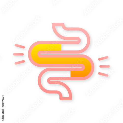 Colitis. Stomach. Abdominal, bloating. Health care. Vector illustration.